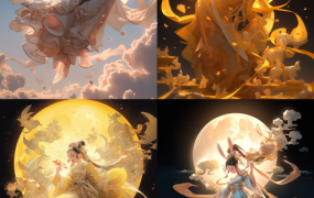 案例分享|Midjourney制作中秋节嫦娥插画