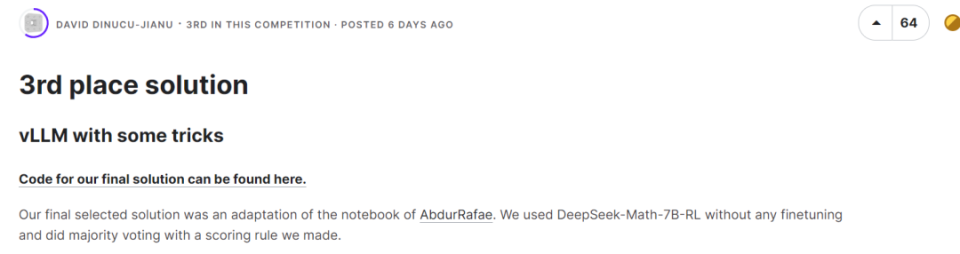 首届AI奥数竞赛方案揭晓：四支获奖队伍全选国产模型DeepSeekMath