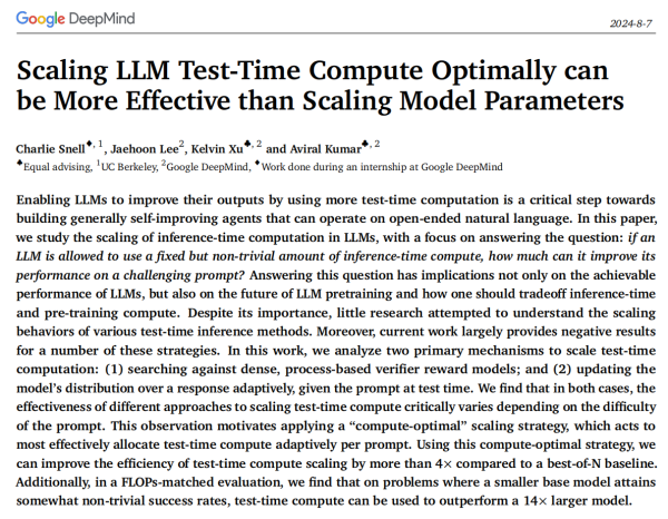 谷歌论文提前揭秘O1模型原理:AI大模型竞争或将聚焦硬件创新 谷歌论文提前揭秘O1模型原理:AI大模型竞争或将聚焦硬件创新