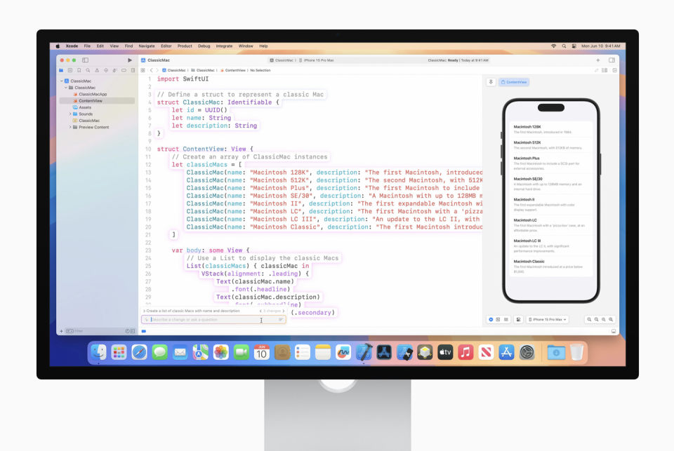 苹果发布 Xcode 16 首个测试版,AI代码补全功能最低需16GB内存 苹果发布 Xcode 16 首个测试版,AI代码补全功能最低需16GB内存
