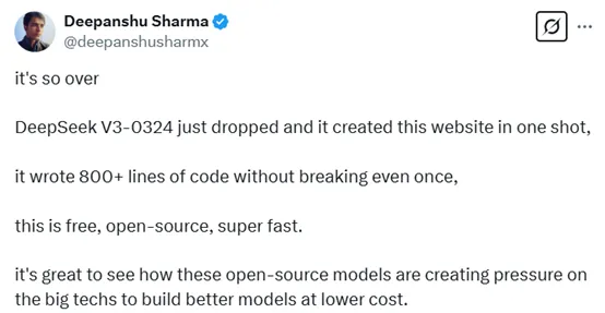 网友热议Deepseek V3：编程实力媲美顶尖AI，期待更强R2版本！